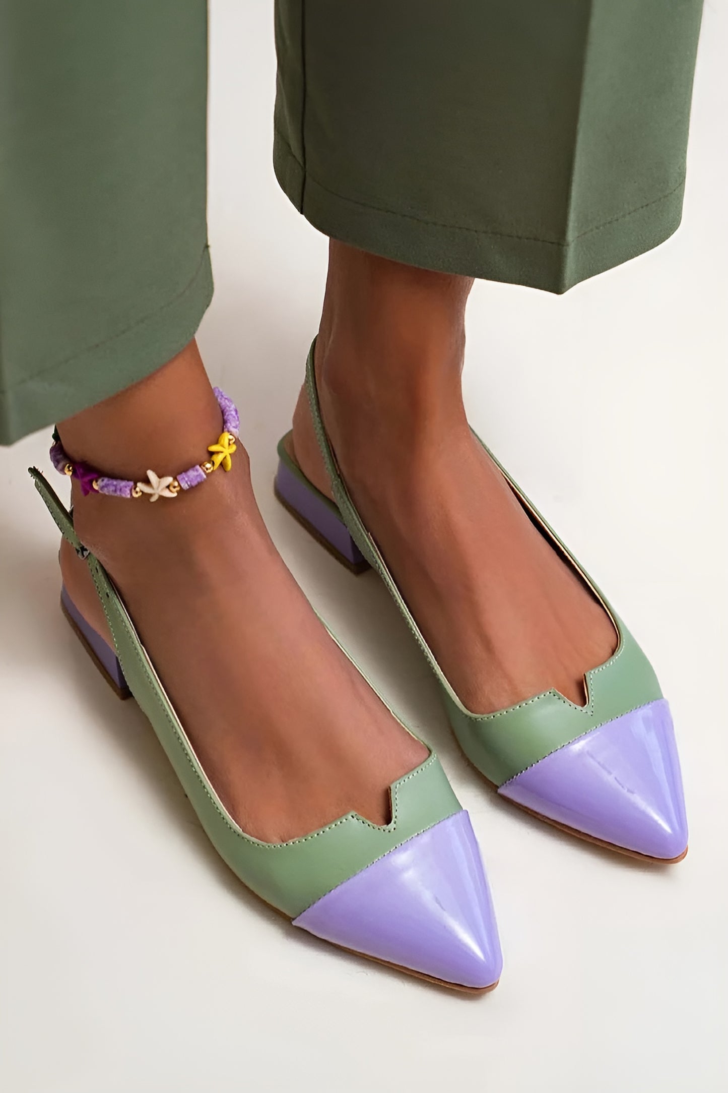 Léonie™ - Ballerines Élégantes à Détails Bicolores
