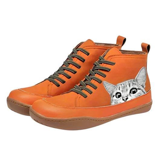 Sandrine™ - Bottines en cuir pour les amoureuses des chats
