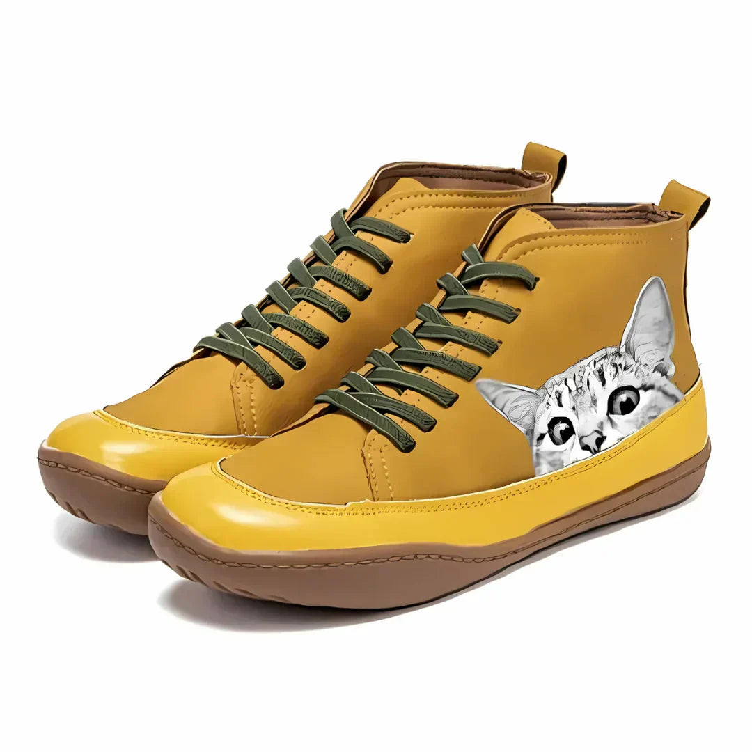 Sandrine™ - Bottines en cuir pour les amoureuses des chats