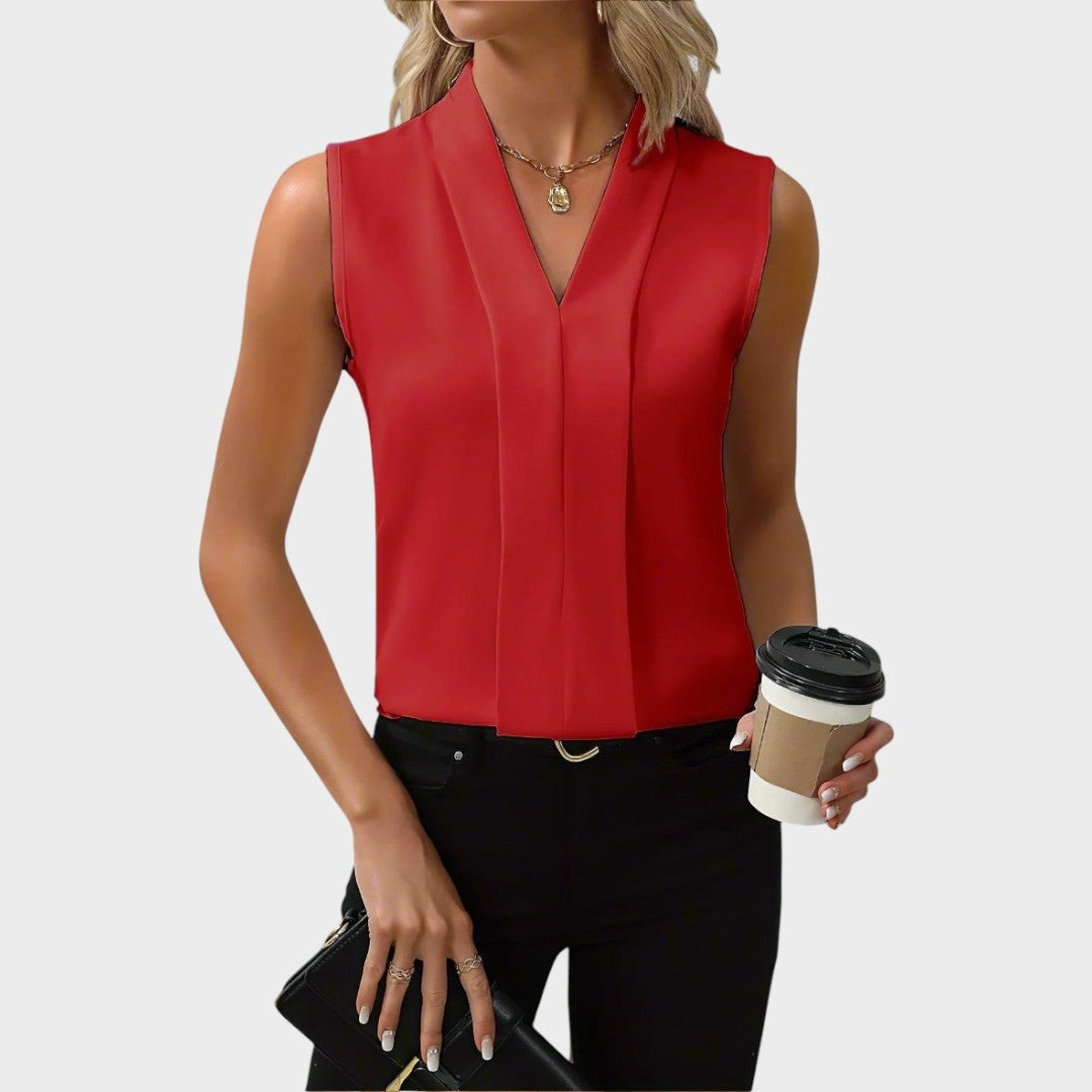Zoé™ - Blouse Sans Manches à Col en V