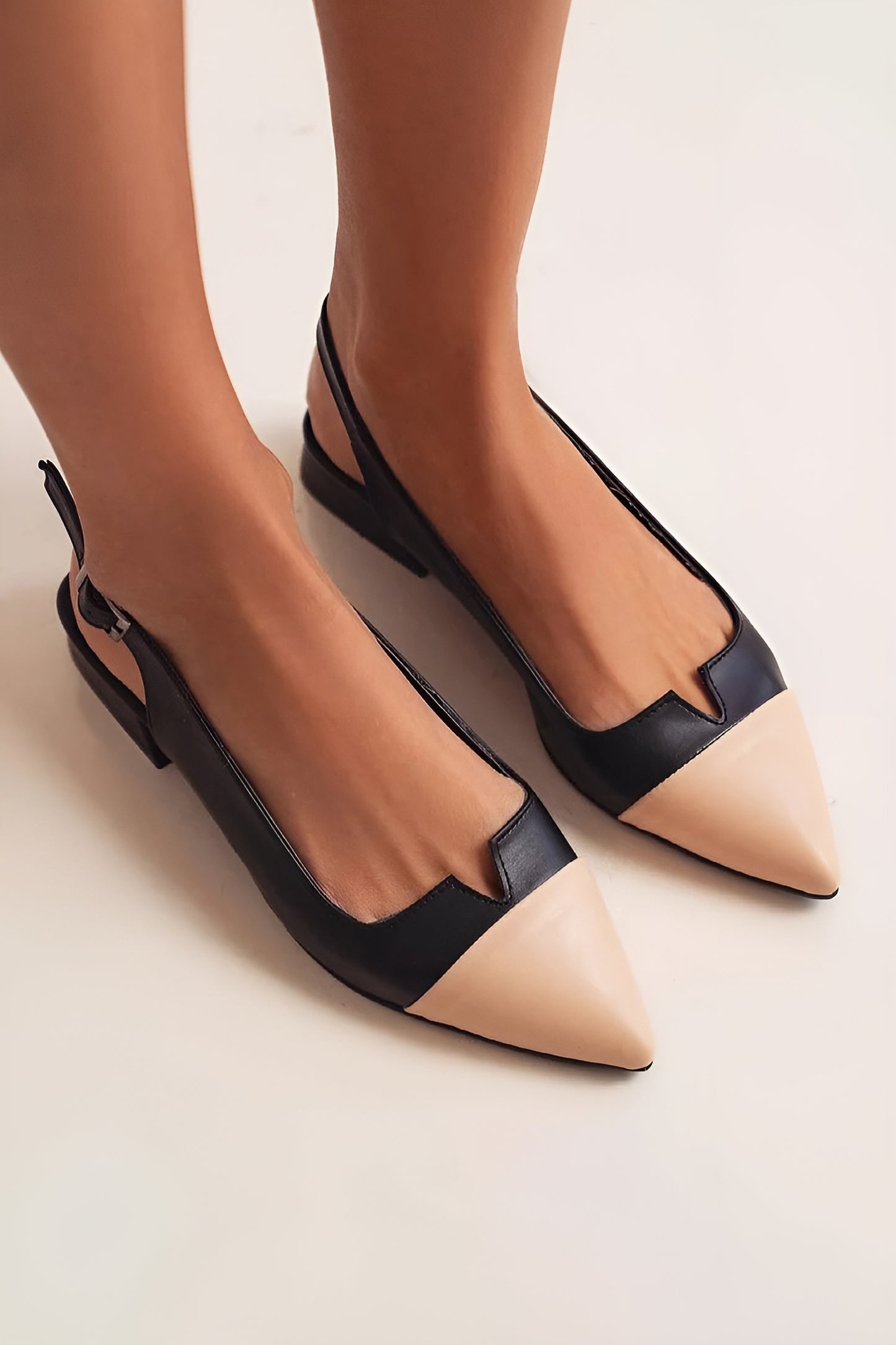 Léonie™ - Ballerines Élégantes à Détails Bicolores