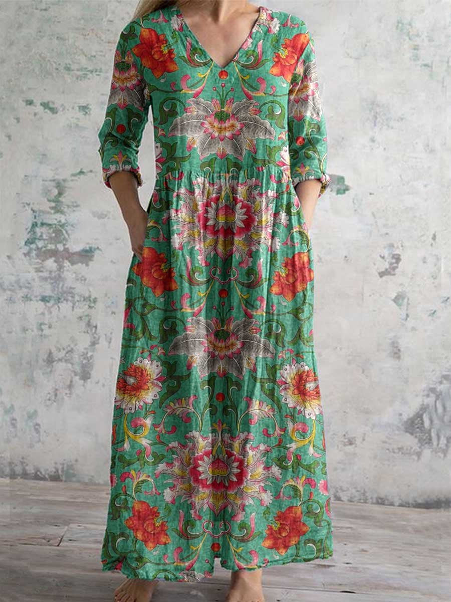 Rosaline™ – Robe Classique Fleurie Vintage 12