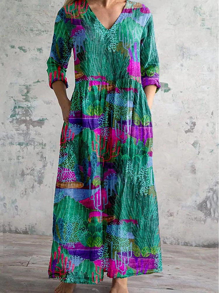 Rosaline™ – Robe Classique Fleurie Vintage 1