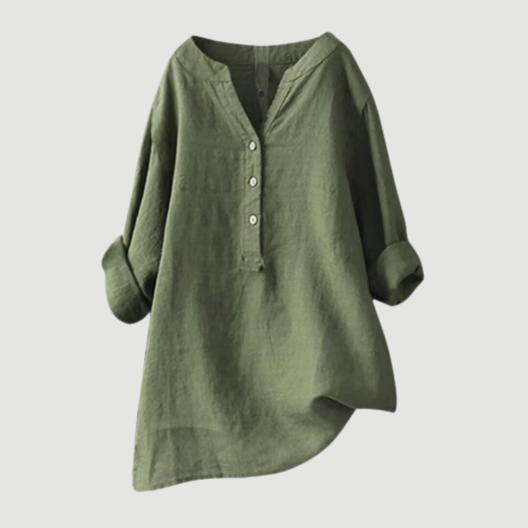 Colette™ - Élégante blouse légère en lin à boutons