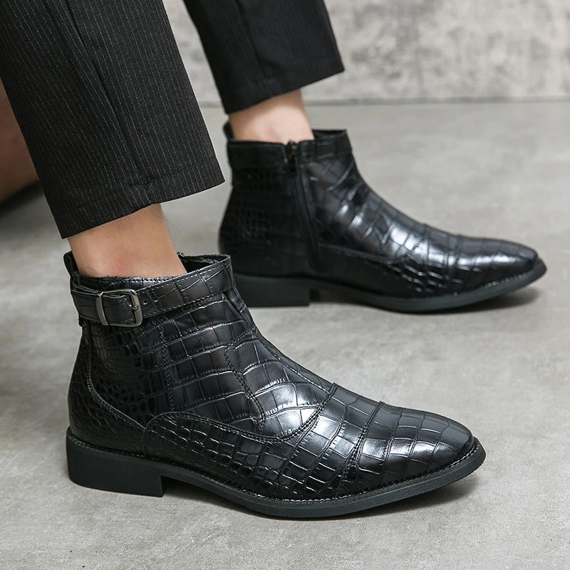 Henri™ - Bottines à Boucle en Cuir Synthétique 6