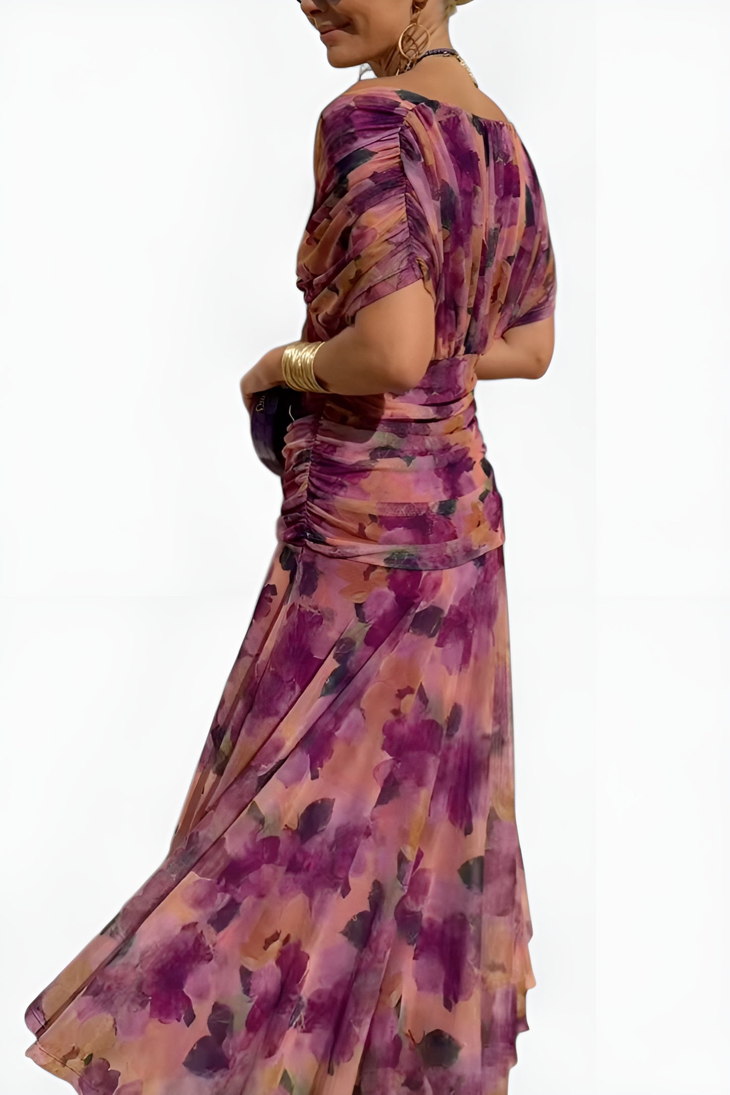 Alondra™ – Robe Longue Fleurie à Col en V