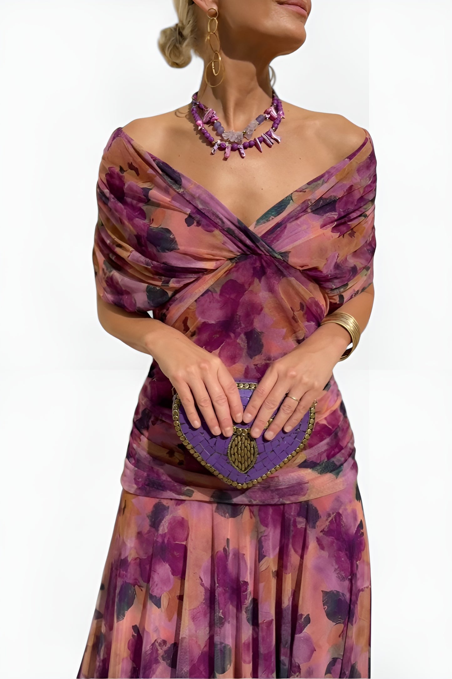 Alondra™ – Robe Longue Fleurie à Col en V