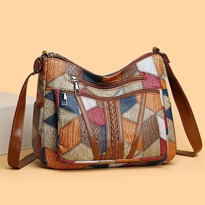 Adèle - Sac à main en cuir mosaïque