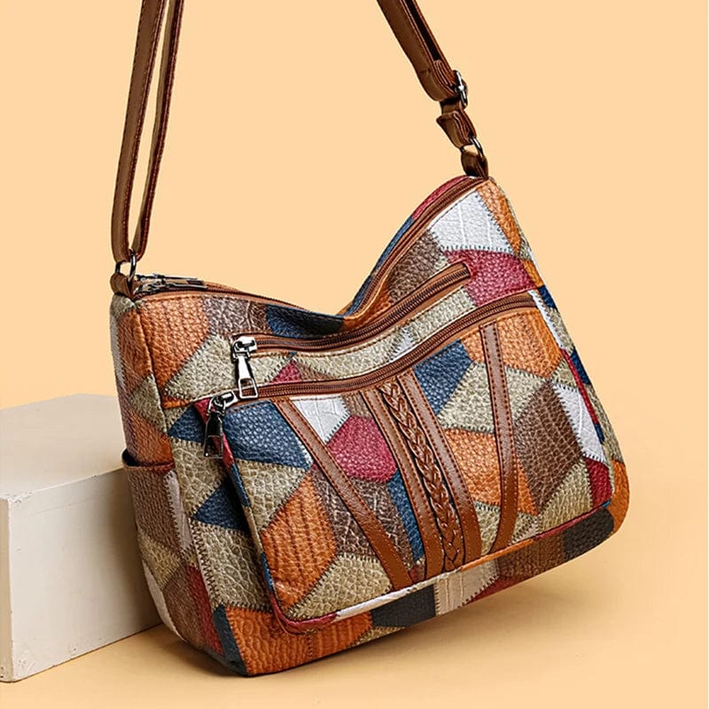 Adèle - Sac à main en cuir mosaïque