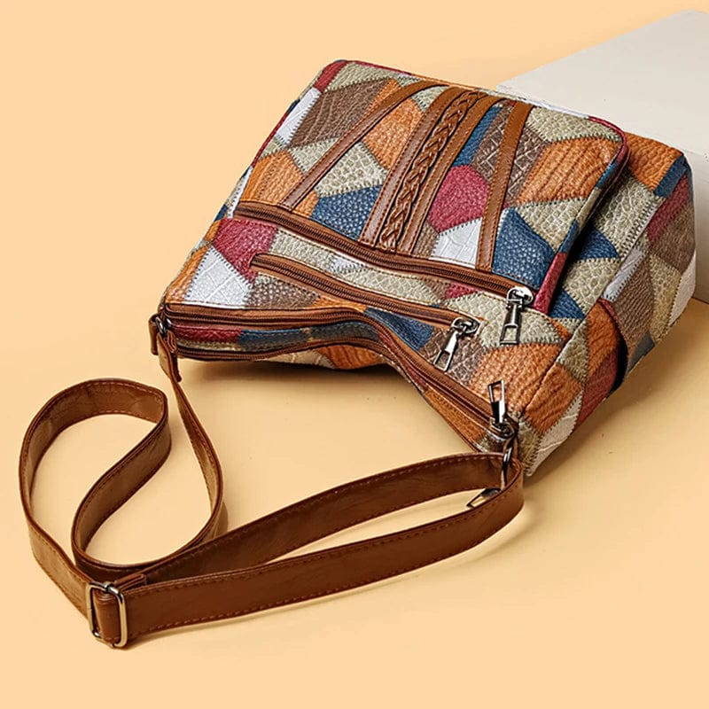 Adèle - Sac à main en cuir mosaïque
