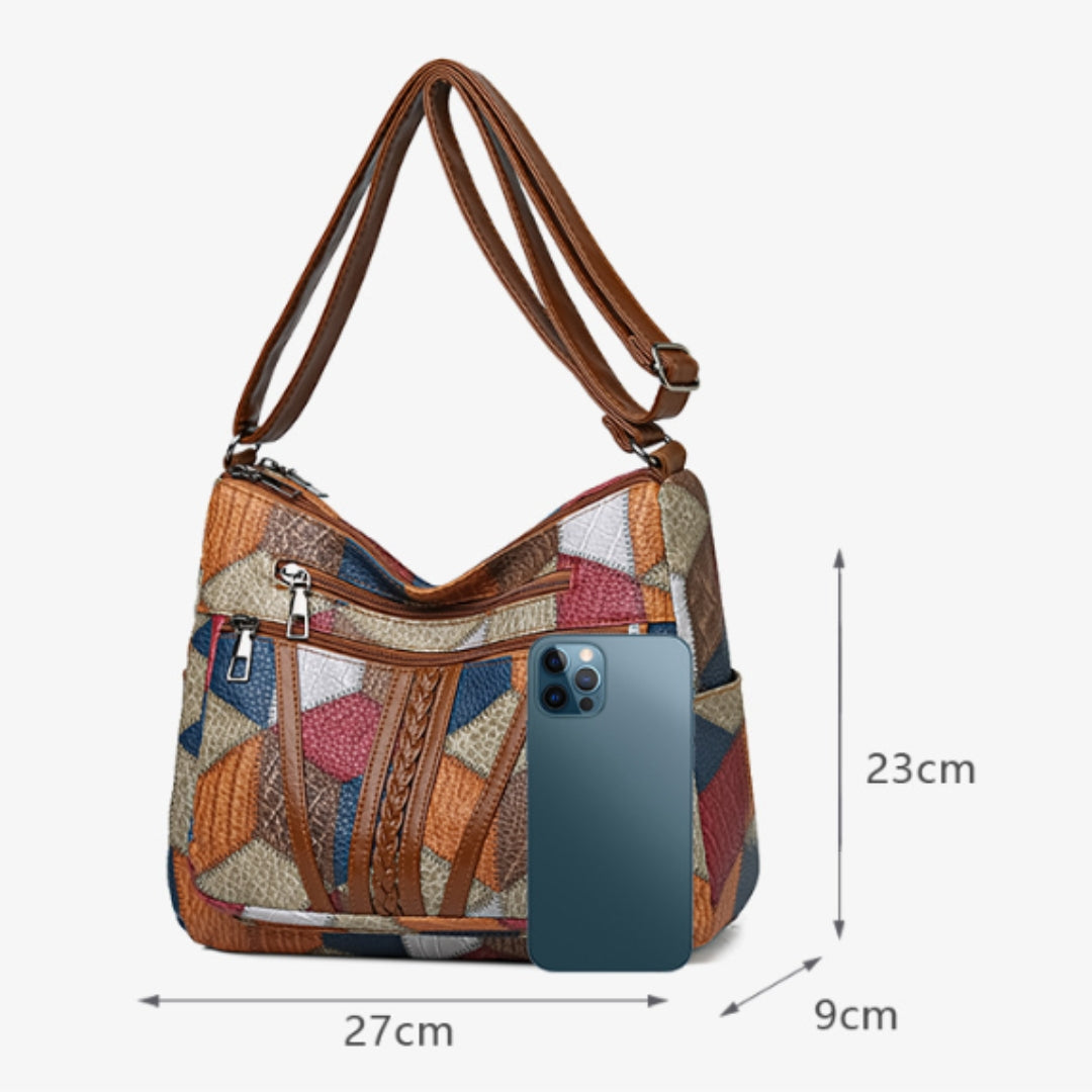 Adèle - Sac à main en cuir mosaïque