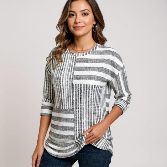 Merle™ - Blouse rayée en tissu respirant