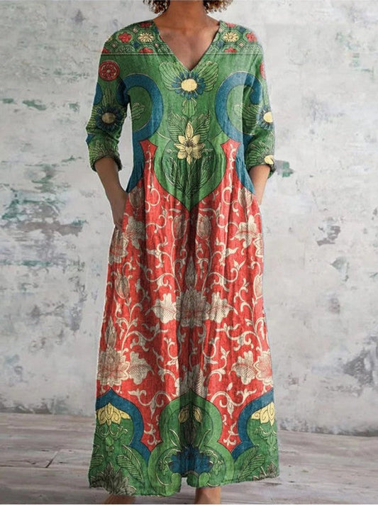 Rosaline™ – Robe Classique Fleurie Vintage