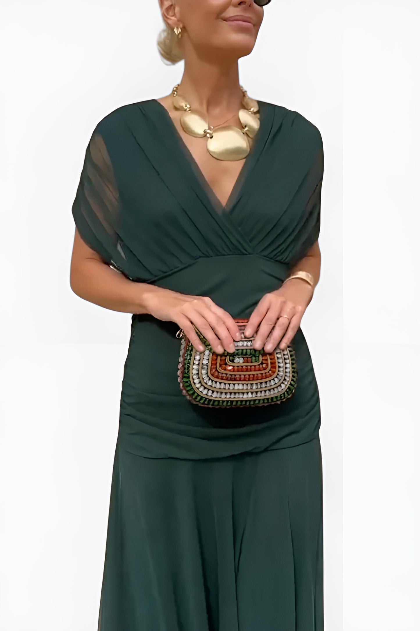 Alondra™ – Robe Longue Fleurie à Col en V