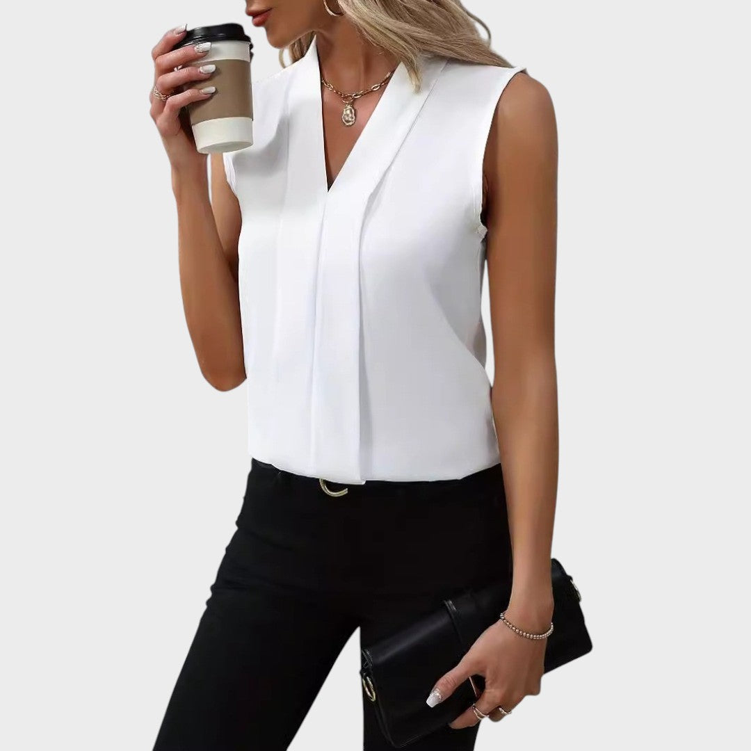 Zoé™ - Blouse Sans Manches à Col en V
