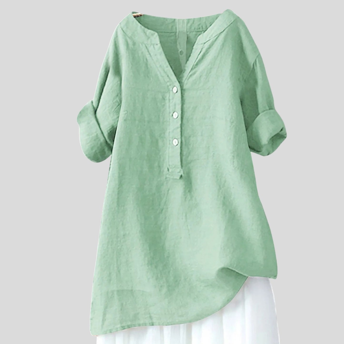Colette™ - Élégante blouse légère en lin à boutons