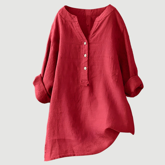 Colette™ - Élégante blouse légère en lin à boutons