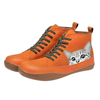 Sandrine™ - Bottines en cuir pour les amoureuses des chats