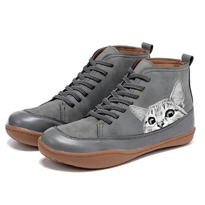 Sandrine™ - Bottines en cuir pour les amoureuses des chats