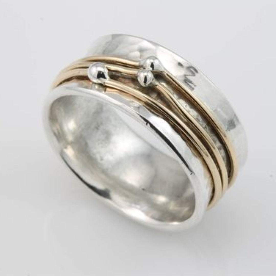 Maria™ | Bague vintage en argent avec finition dorée