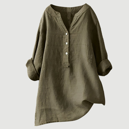 Colette™ - Élégante blouse légère en lin à boutons