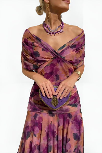 Alondra™ – Robe Longue Fleurie à Col en V