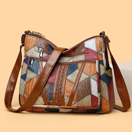 Adèle - Sac à main en cuir mosaïque