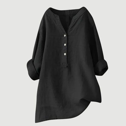 Colette™ - Élégante blouse légère en lin à boutons