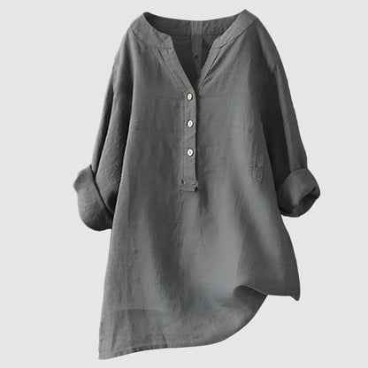 Colette™ - Élégante blouse légère en lin à boutons