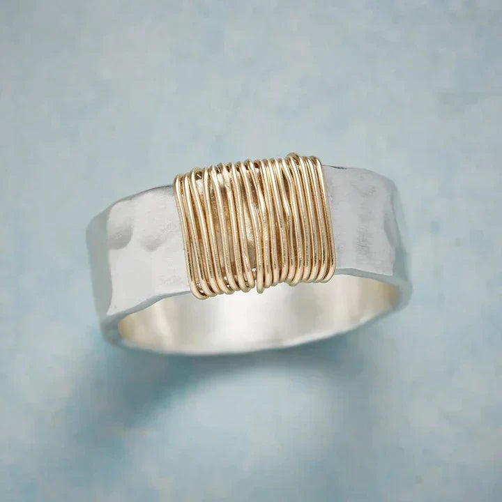 Maria™ | Bague en argent avec fil d’or