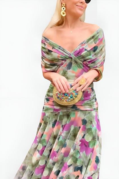 Alondra™ – Robe Longue Fleurie à Col en V