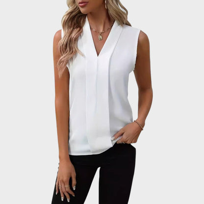 Zoé™ - Blouse Sans Manches à Col en V
